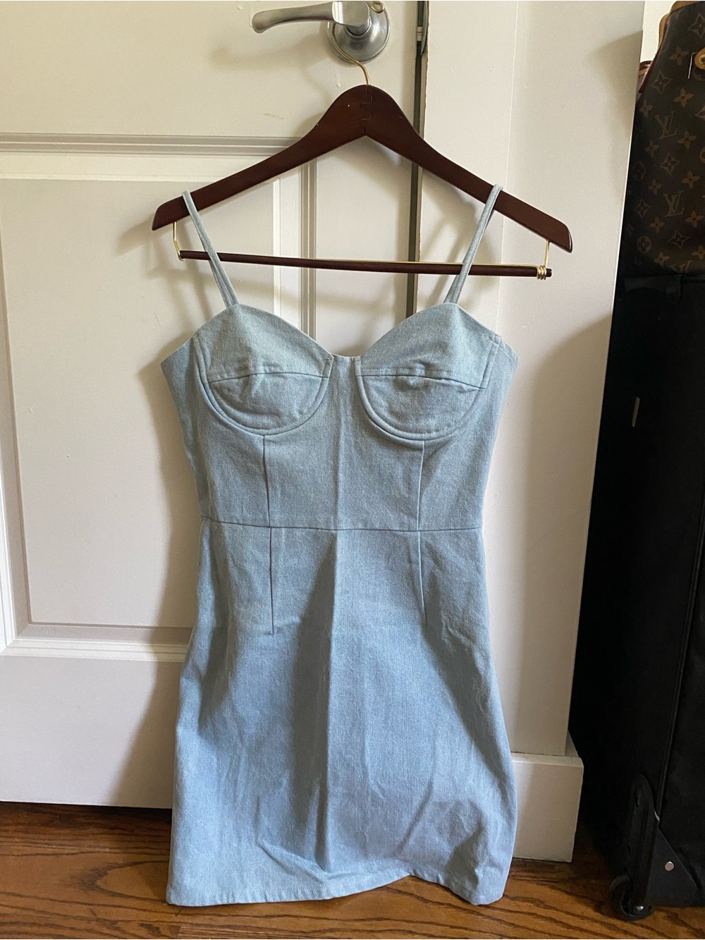 NWT Lioness Urban Outfitters Vintage Denim Bustier Mini Dress Blue Size S